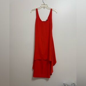 Amanda Uprichard Red Sleeveless High-Low Dress